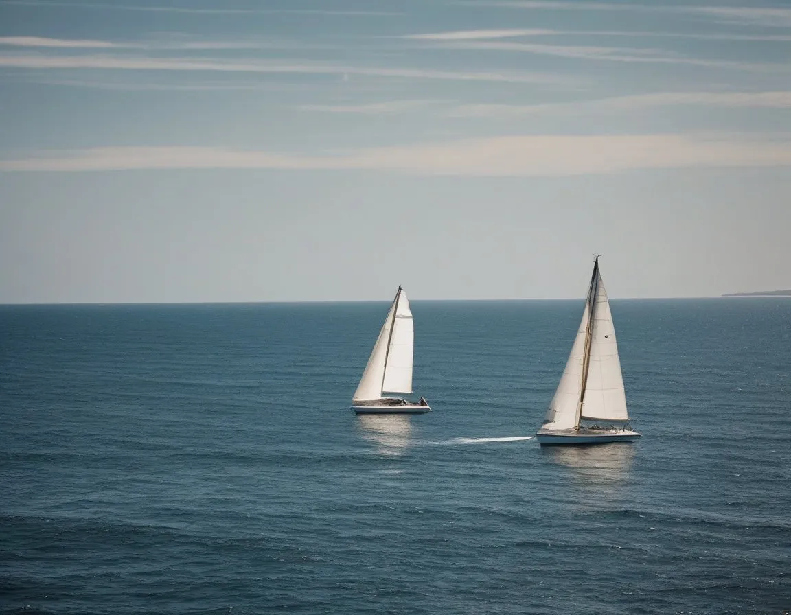 Deux voiliers croisant leurs routes en mer, règles de barre RIPAM